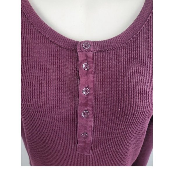 Aritzia TNA Los Santos Dress T-shirt Henley Thermal Long-sleeve Waffle Knit XXS - Picture 4 of 11